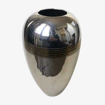 Silver metal vase