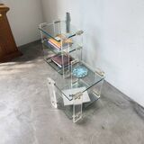 Glass and Plexiglas consoles from the 80s