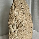 Brutalist vintage stone lamp from the 1970s, raw art.