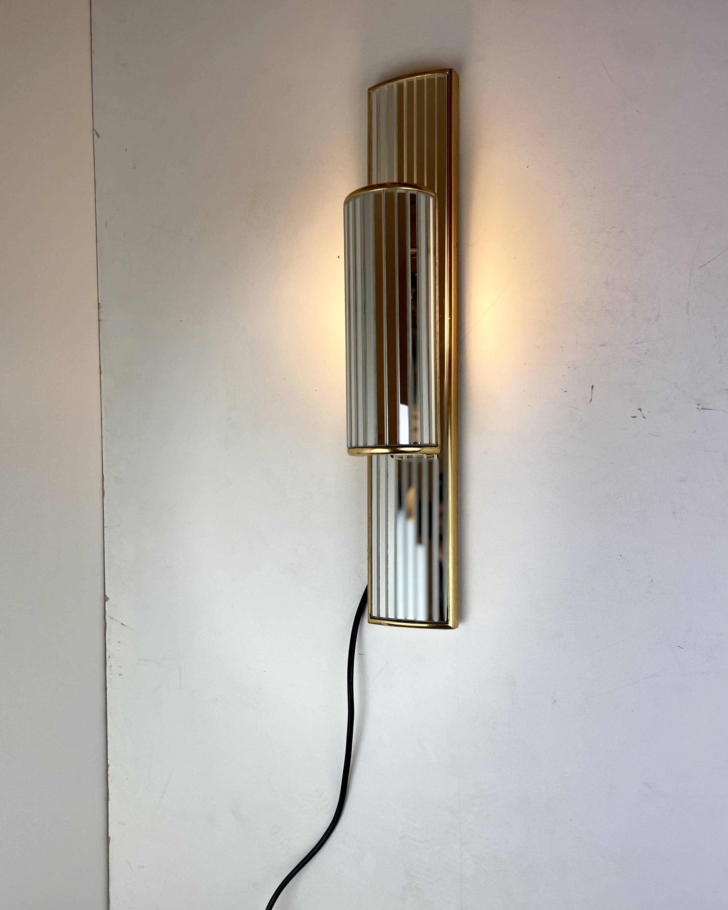 Pair of Mirrored Sconces by Deknudt, 1980s