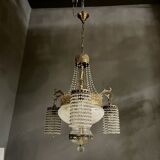 Antique italian liberty chandelier lamp, 1930s
