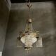Antique italian liberty chandelier lamp, 1930s