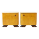 Art Deco Bedside Tables In Root Veneer, Czechoslovakia 1940s