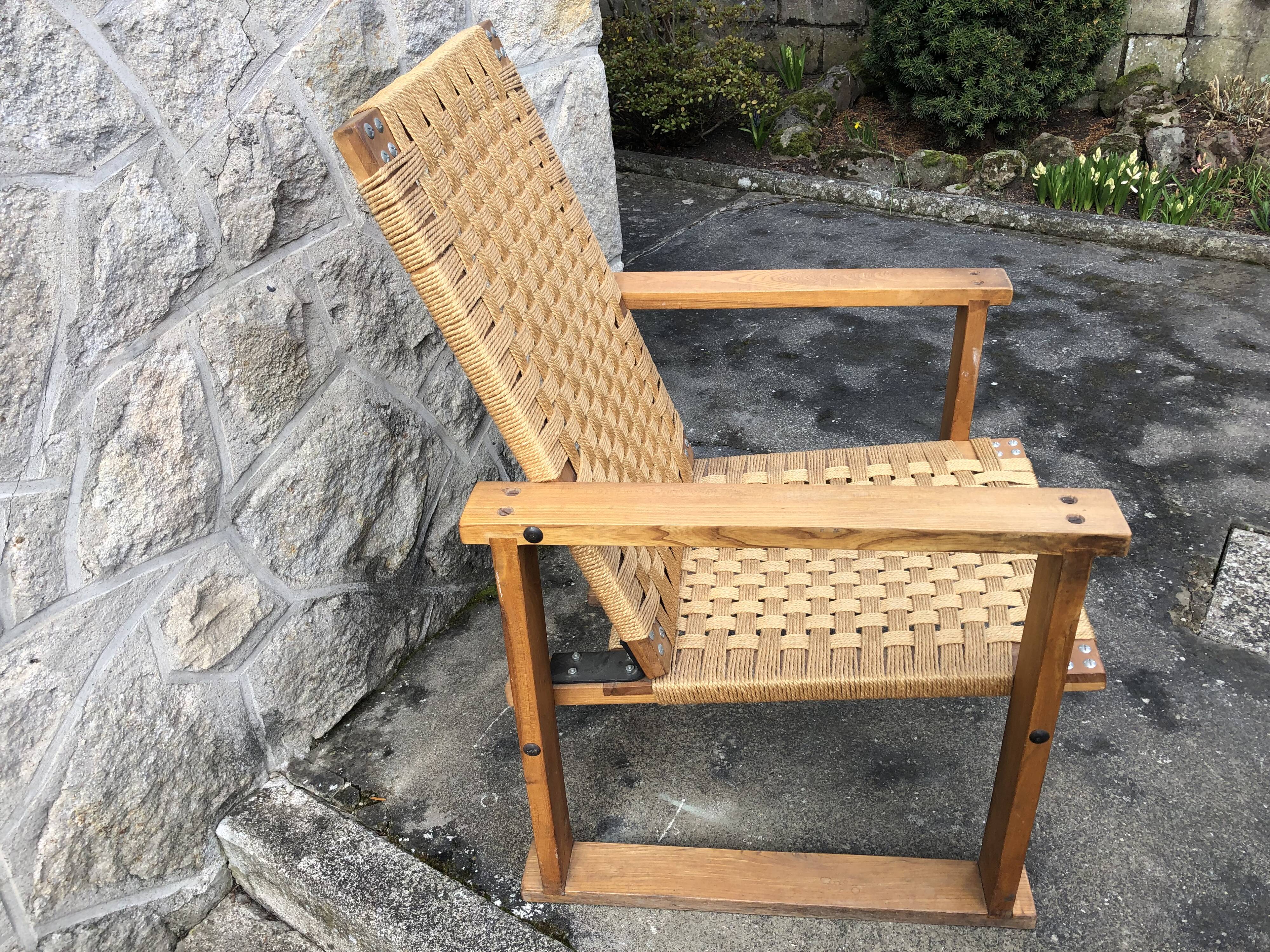 Antique brutalist armchair