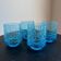Set of 4 vintage azure blue crackled glass vases – ref. 7239