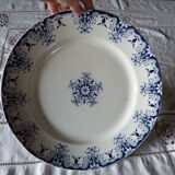 Large round ceramic dish Longwy model Rouen