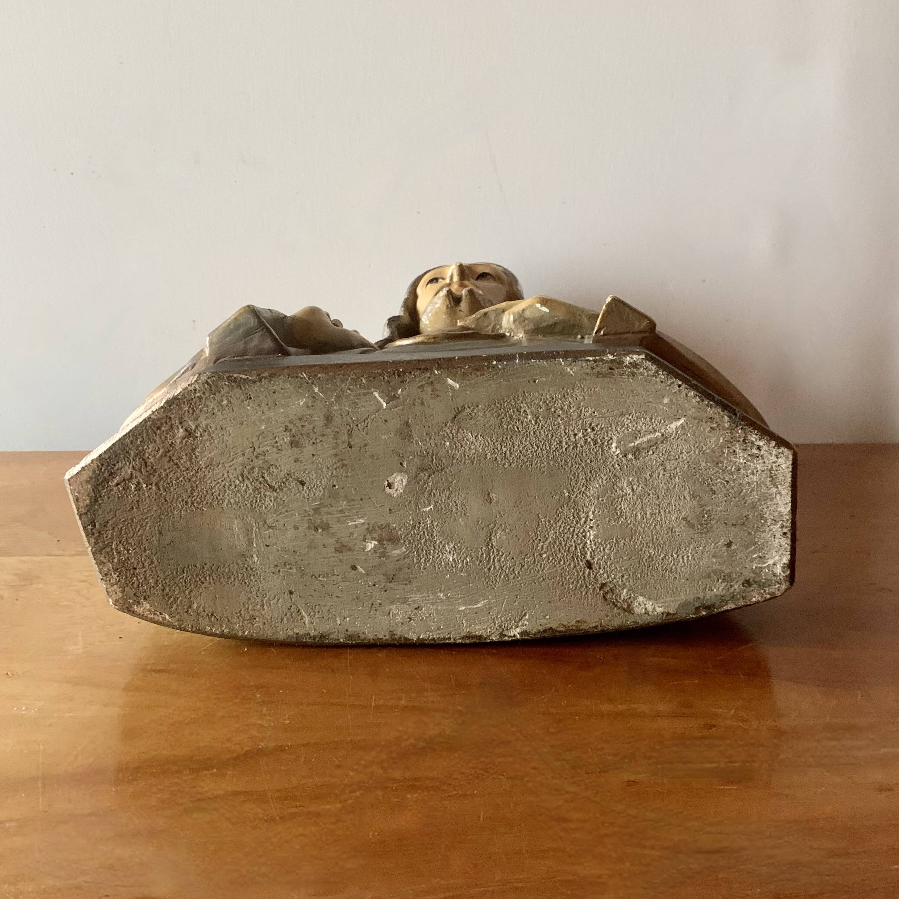 Old Sacred Heart of Jesus bust in plaster