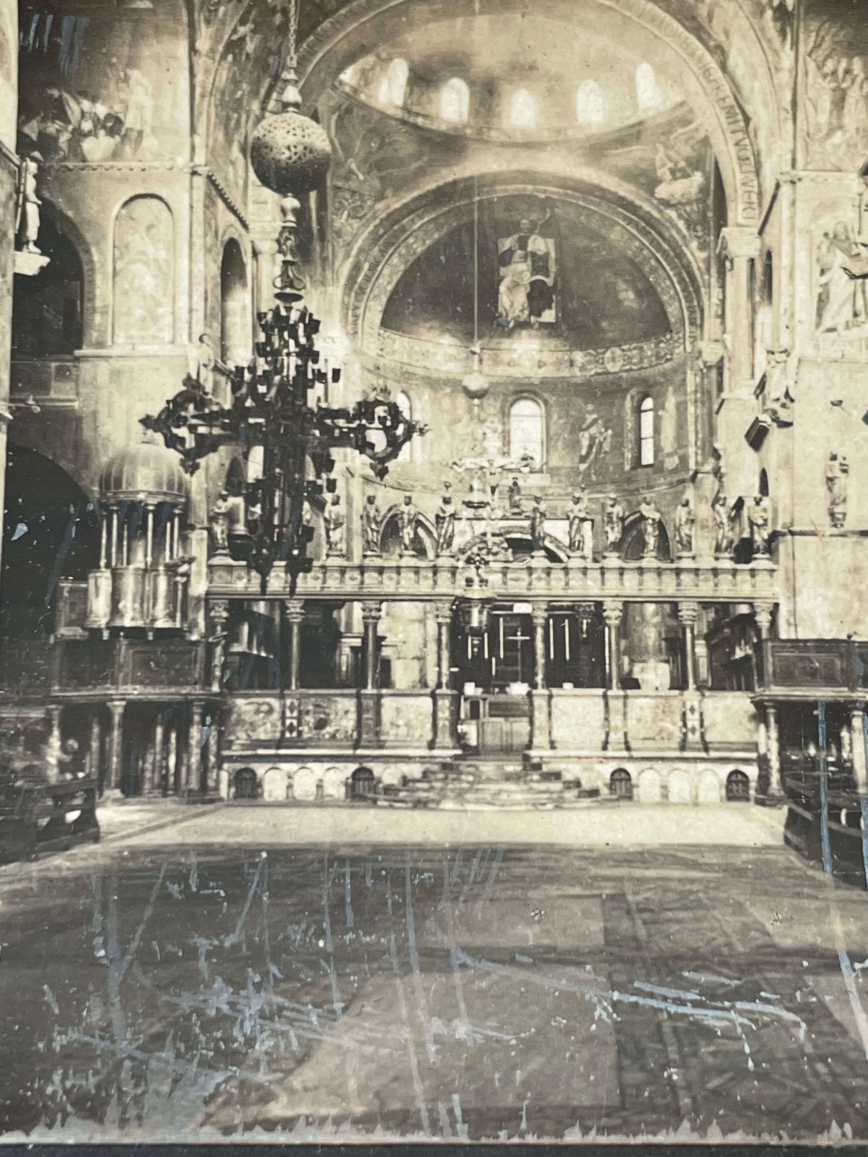 Old photography stereo, stereograph, luxury albumine 1903 St. Mark's, Venice