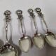 Lot de 6 cuilleres a moka cafe et 1 cuillère à sucre argent massif 800 - art déco rose