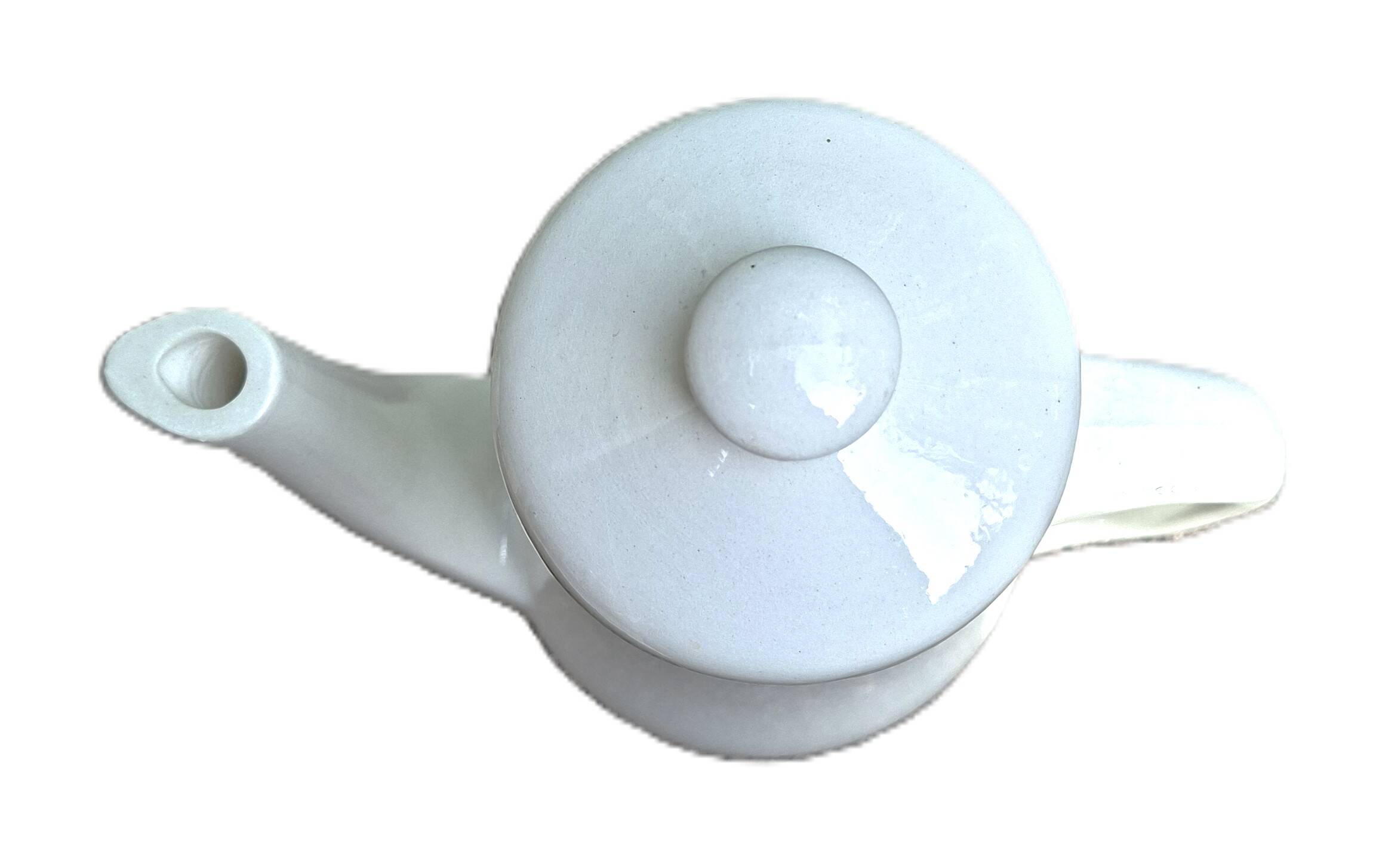 White ceramic coffee pot from Sarreguemines.