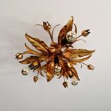 Italian ceiling light in gold-tone metal, 1970s