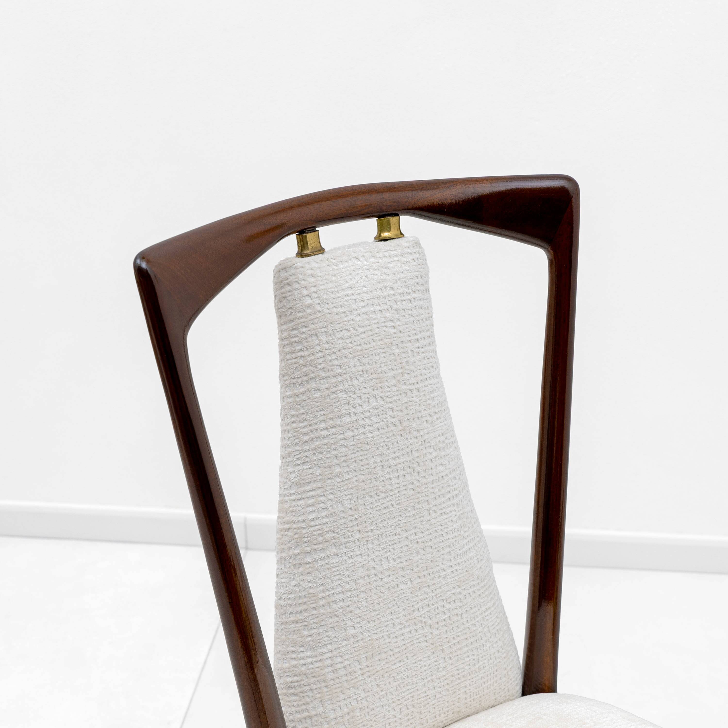 Set of 6 Osvaldo Borsani Mid-Century Modern Italian Bouclè Dining Chairs