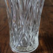 Cut glass vase, flared, vintage triangles and diamonds