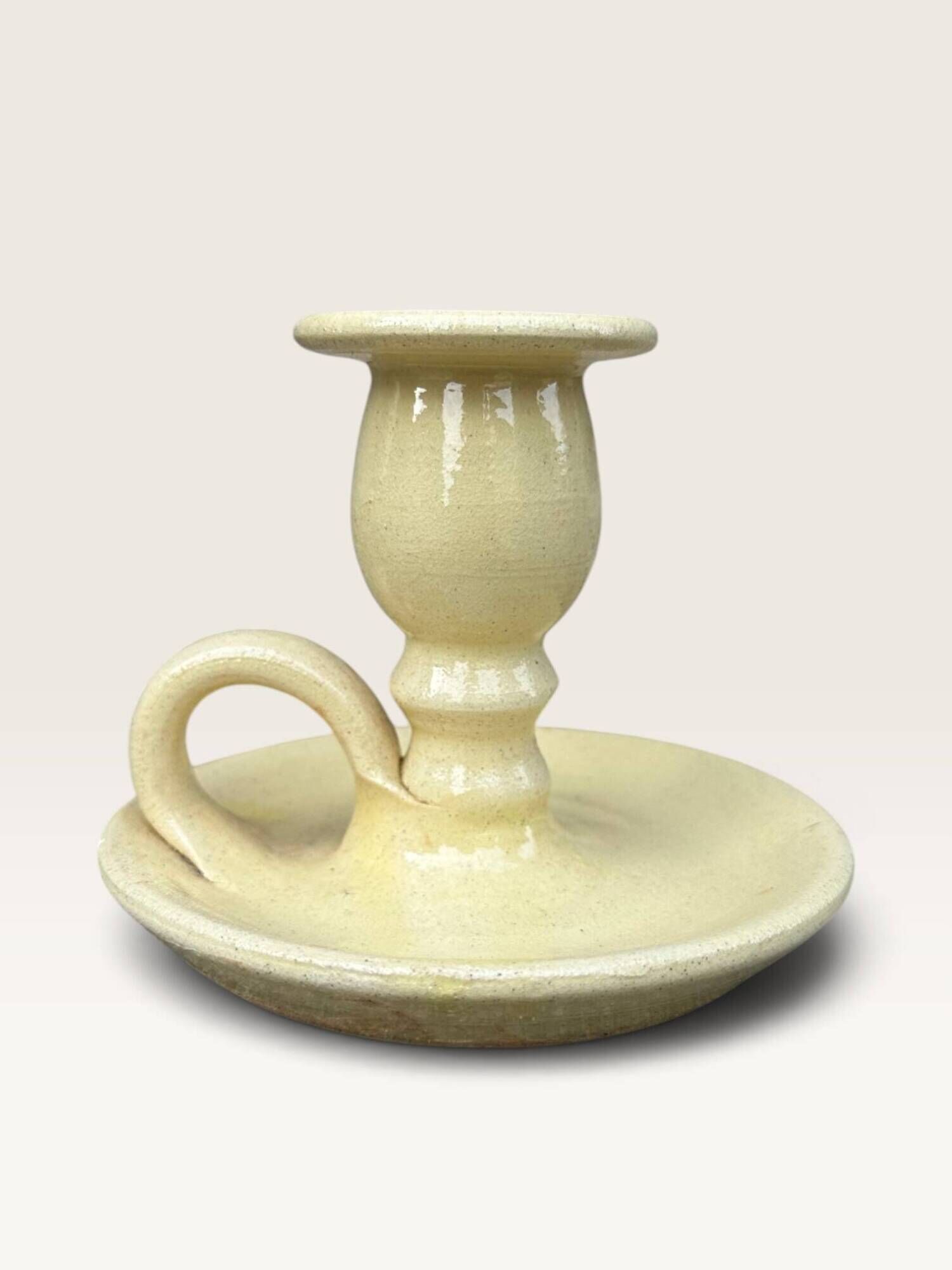 Cave rat candle holder in off-white ceramic