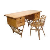 Rattan desk and chair  70