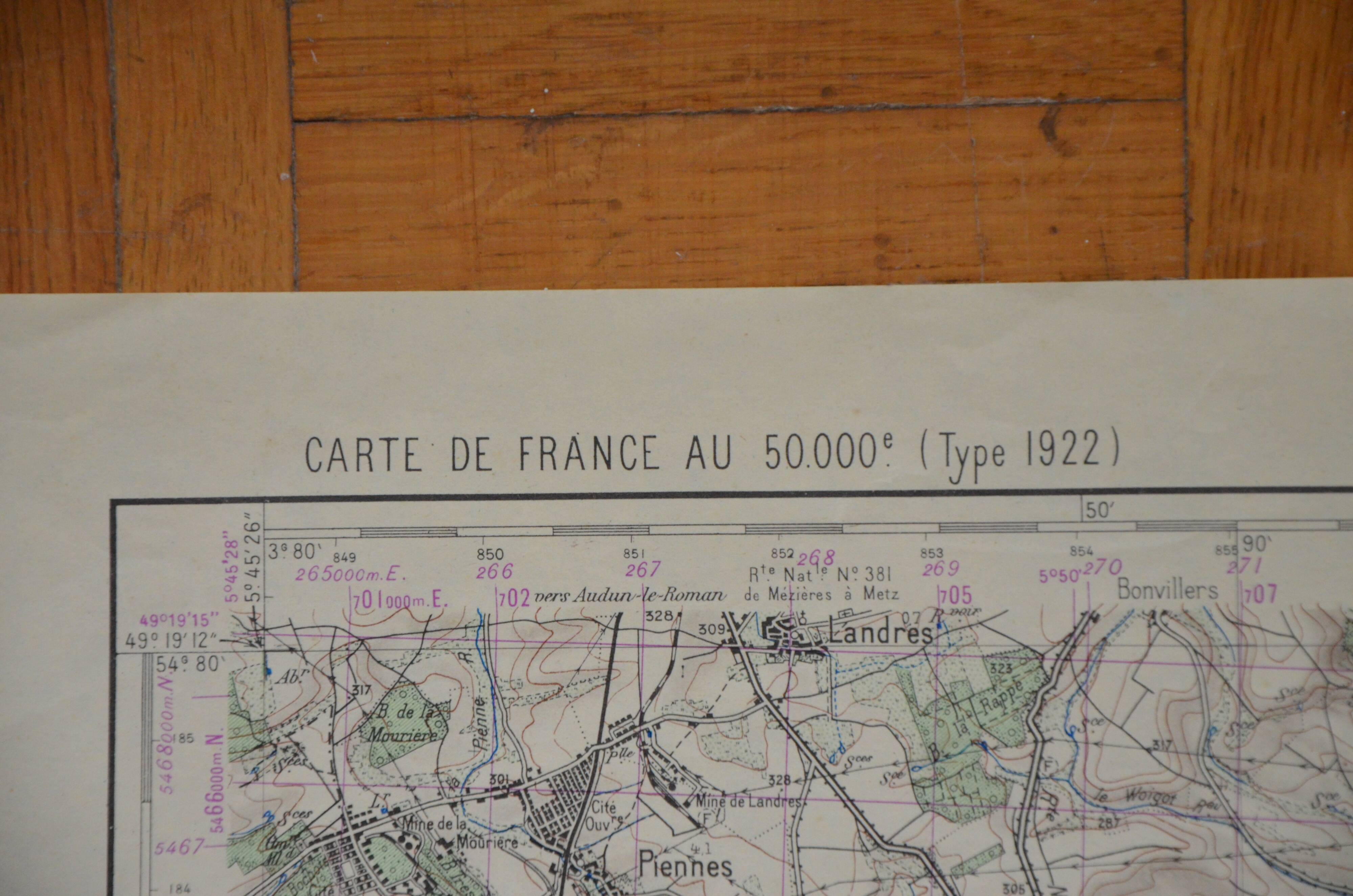 Vintage map of Briey