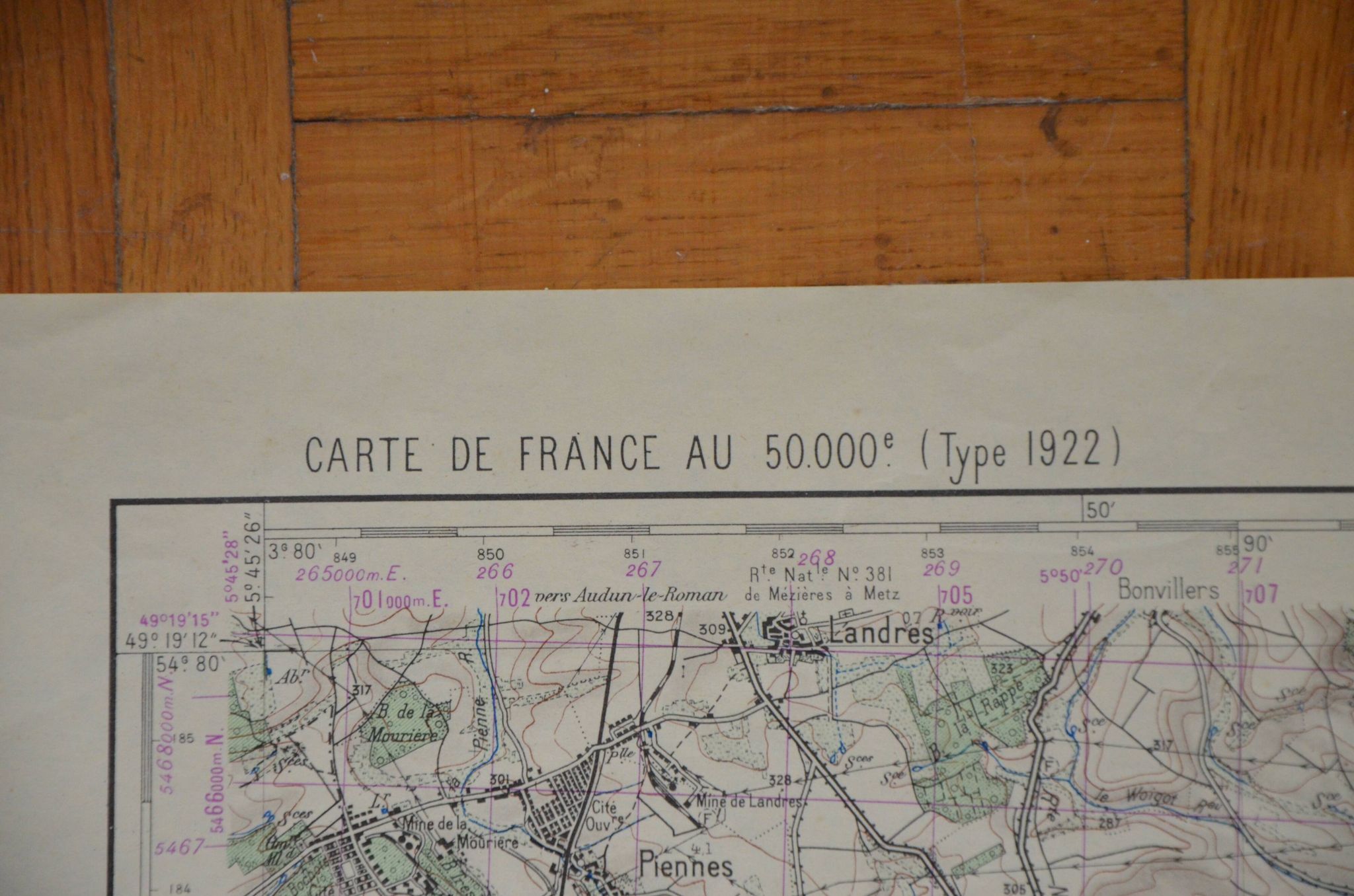 Carte vintage de Briey