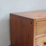 Low pine chest of drawers from the 1970s with 3 drawers.