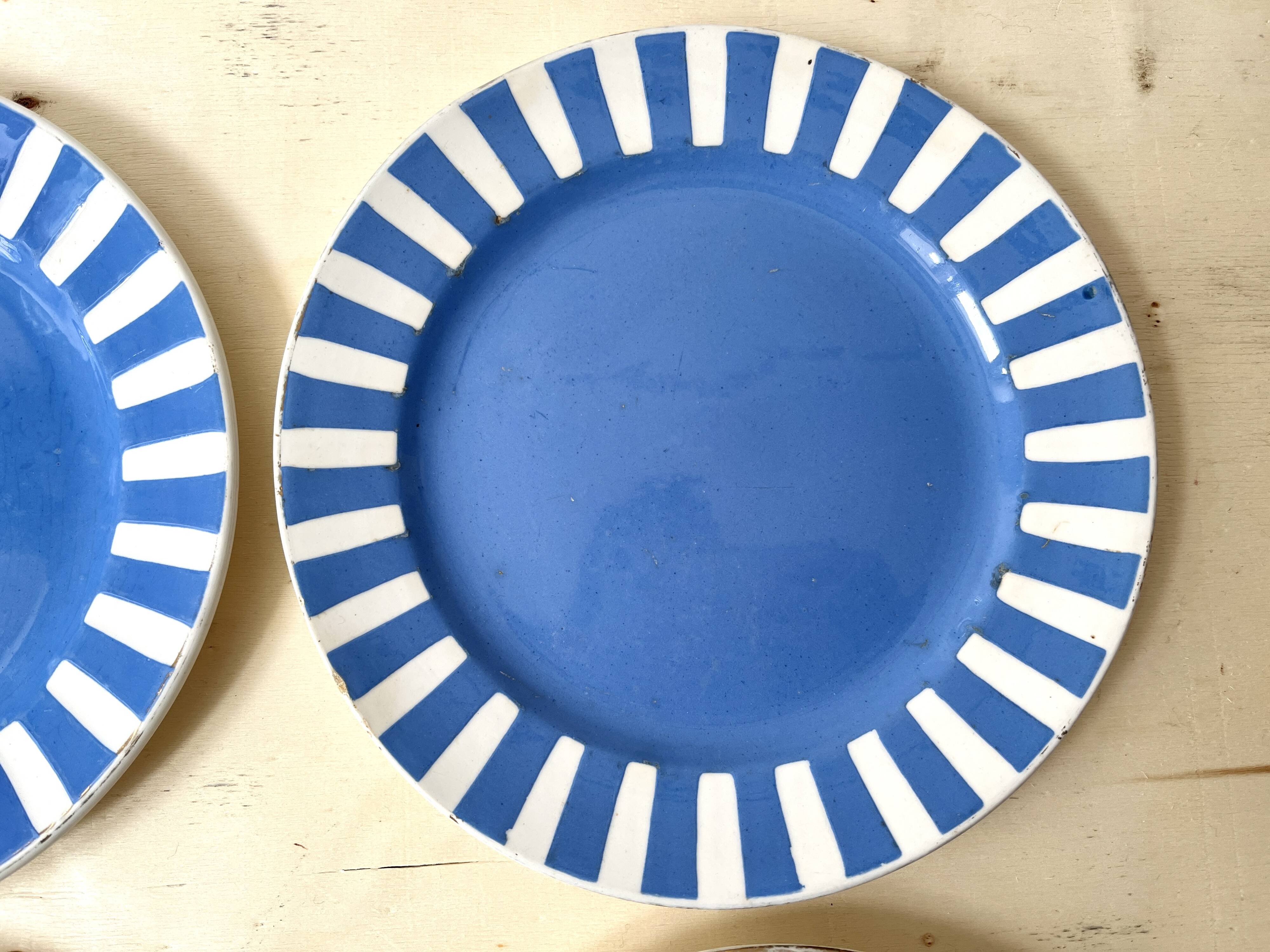 Set of 4 fox trott sarreguemines art deco dessert plates 1930