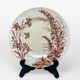 8 assiettes à dessert Terre de fer sépia modèle Flore Jules Vieillard Bordeaux XIX