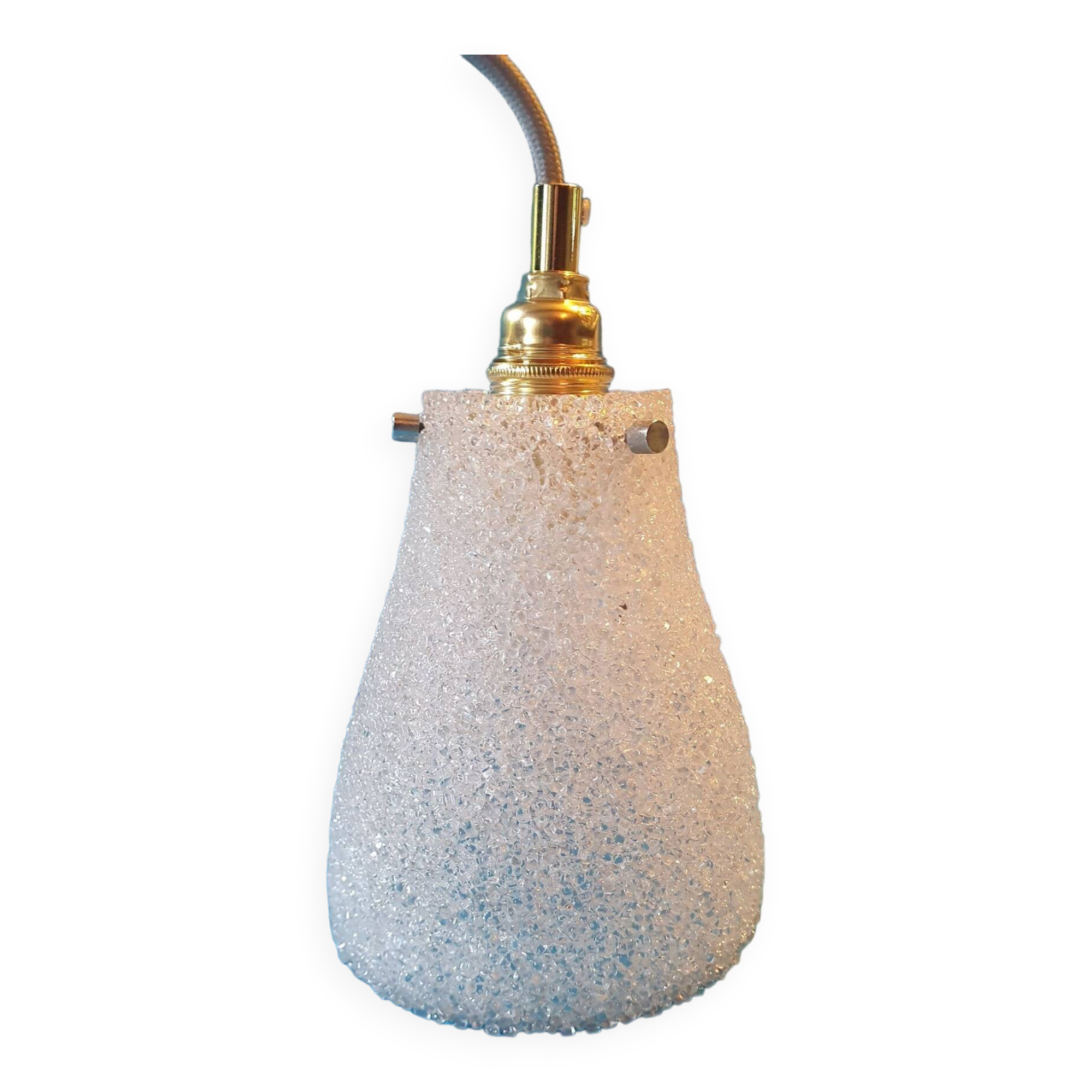 Scandinavian Perspex pendant light from the 70s, vintage France - newly electrified