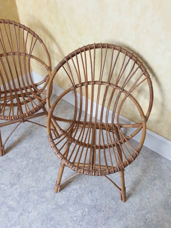 Fauteuil corbeille en rotin