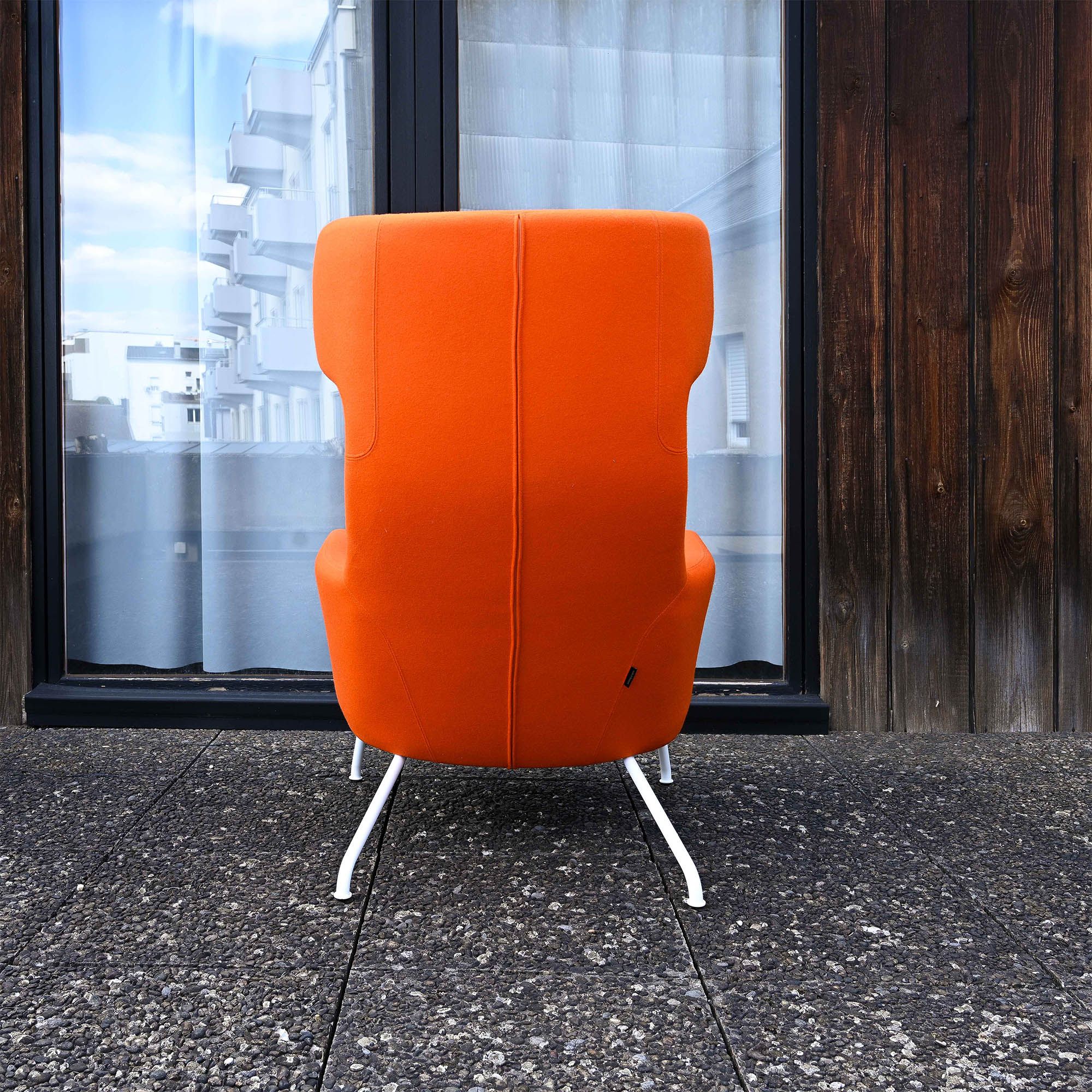 Havana Wing Chair in orange Divina fabric designed by Busk & Hertzog in 2013