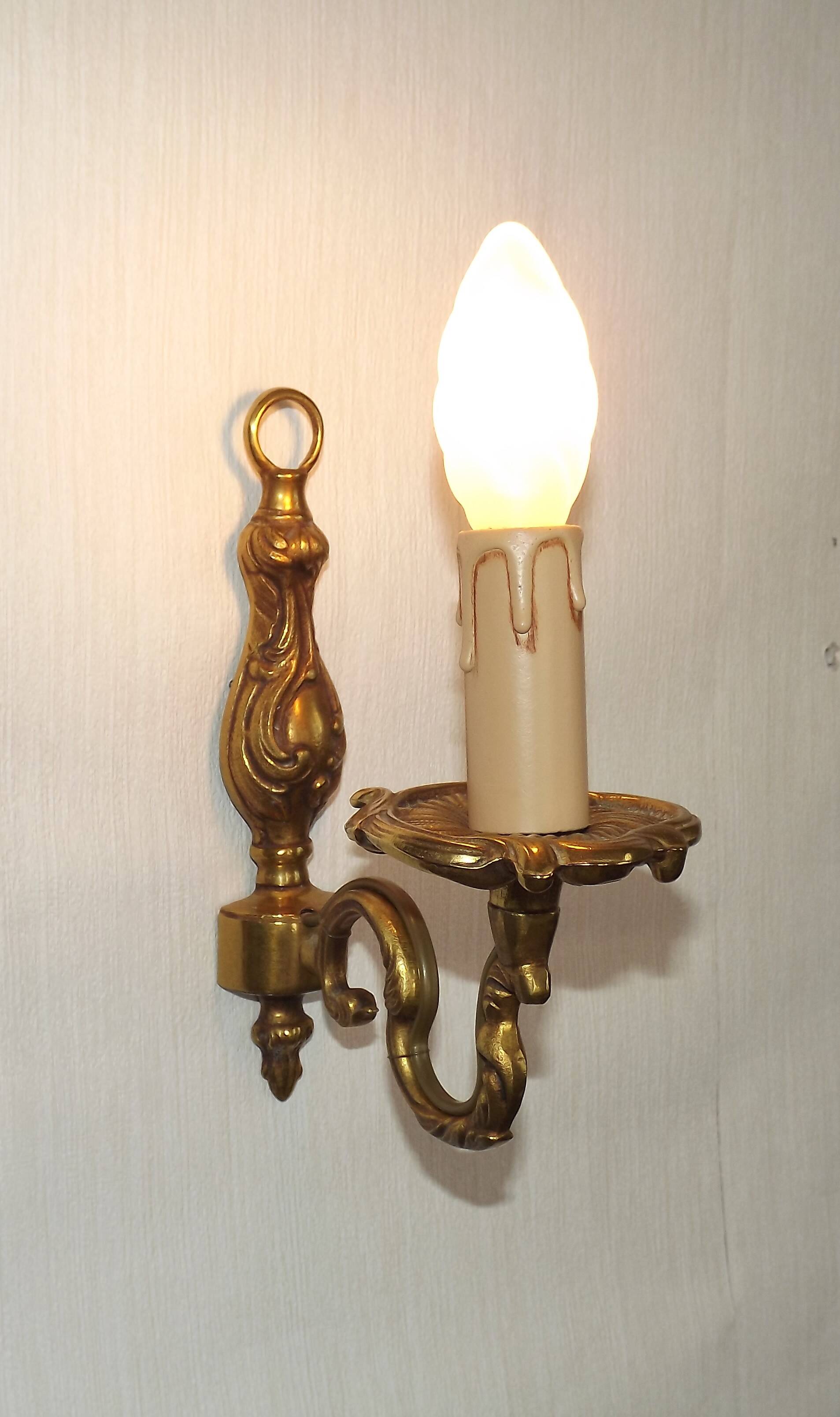 French Bronze Single Wall Sconce  Mid Century Single Light Fixture 5412