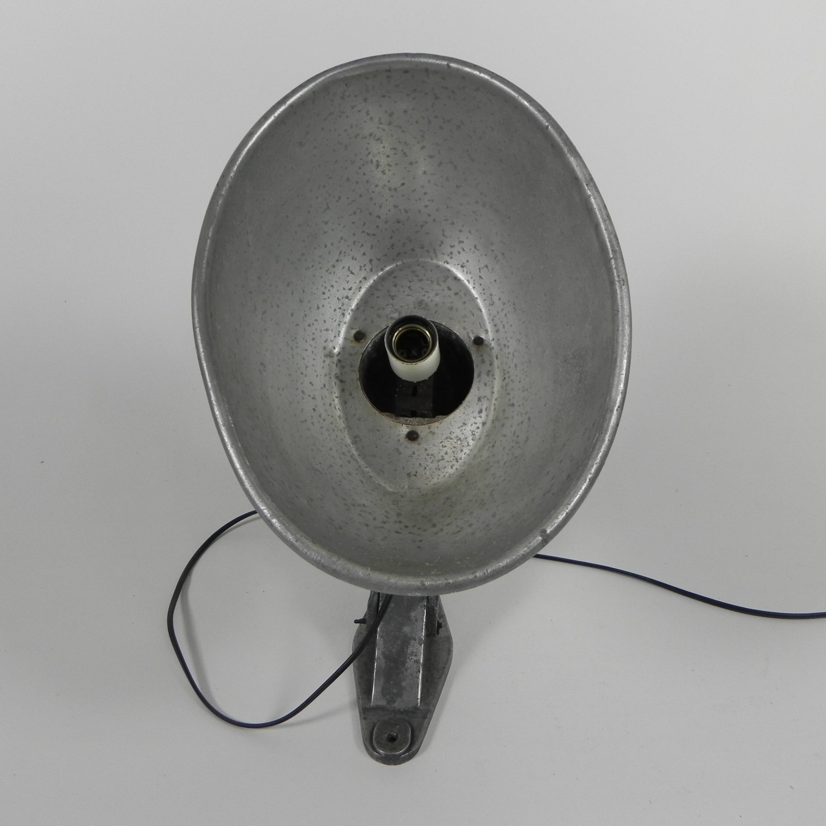 Industrial aluminum street lamp, wall lamp, 1950s