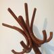 Six-headed coat holder in curved wood vintage 40s-50s