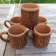 5 terracotta mugs