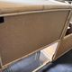 Bookcase, cannage in 3 modules and smoked glass trays - 70s