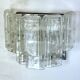 Vistosi manner, set of four clear murano glass elements sconces. Italy 1970s