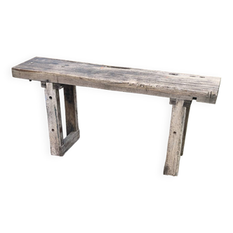 Old small 160 cm carpenter's workbench in solid oak