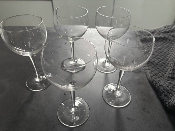 5 verres cristal