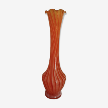 Vase opaline orange vintage