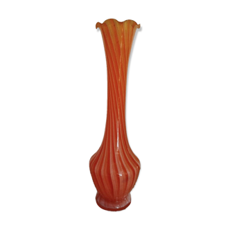 Vase opaline orange vintage