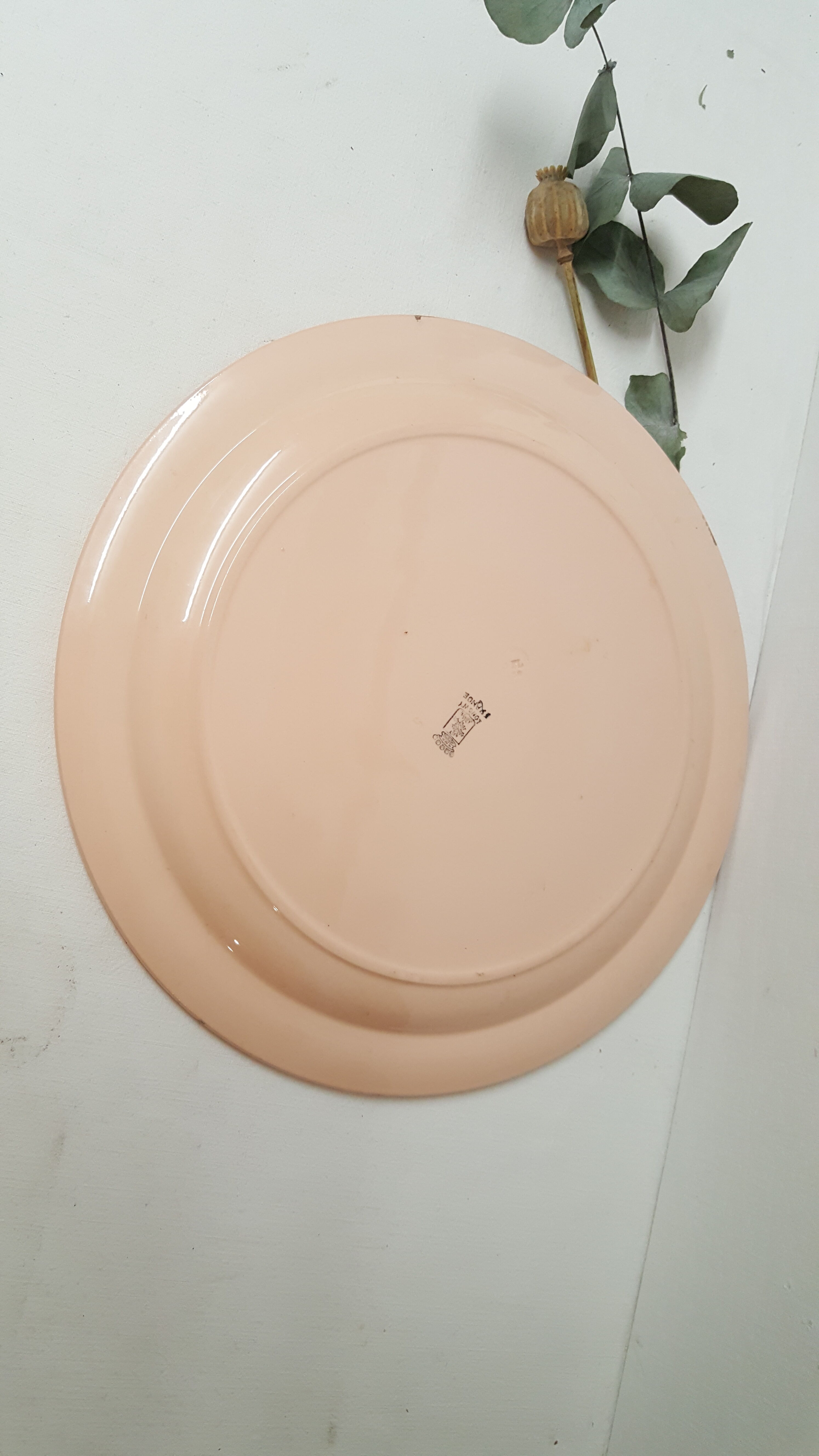 Longwy France ceramic powder pink dish