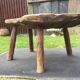 Brutalist vintage coffee table with 4 feet in oak