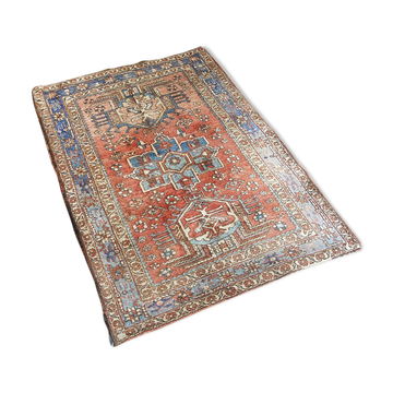 Tapis persan ancien tissé à la main Heriz, années 1920 - 140x97cm