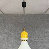 Ingo Maurer for Métalart Spain: opaline and metal bulb suspension
