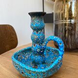 Bougeoir bleu en gré