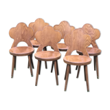 Set of 6 chairs Baumann signed model rare clover