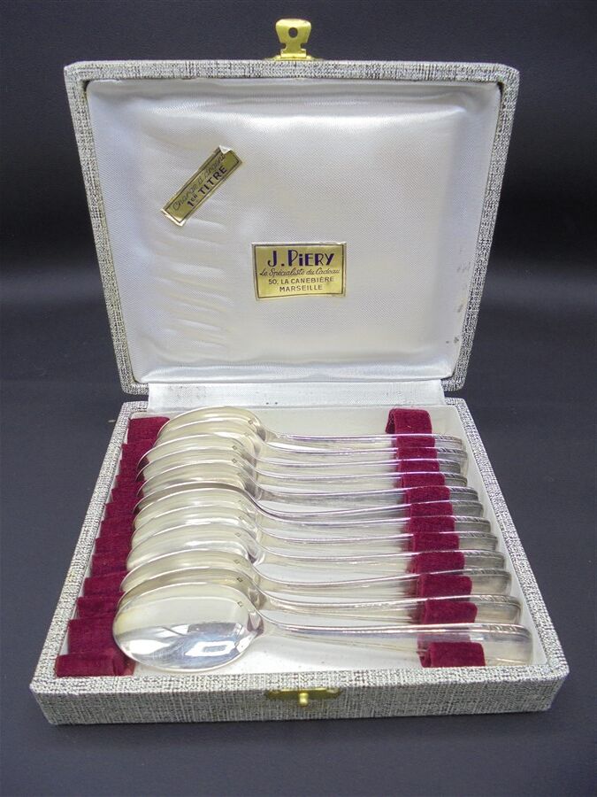 Set of 12 silver spoons