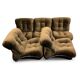 5 Fauteuils "Corolla" IPE Bologne, Italie, années 70 Velours Moka à côtes