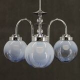 1960s Chrome Plated Chandelier with Murano Glass, Italy