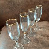 Set of 4 crystal champagne flutes