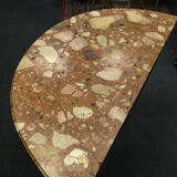 Demi-Lune commode in Louis XVI style with two drawers and veneer.