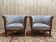Paire de fauteuils - bergères époque Art Déco en velours coloré