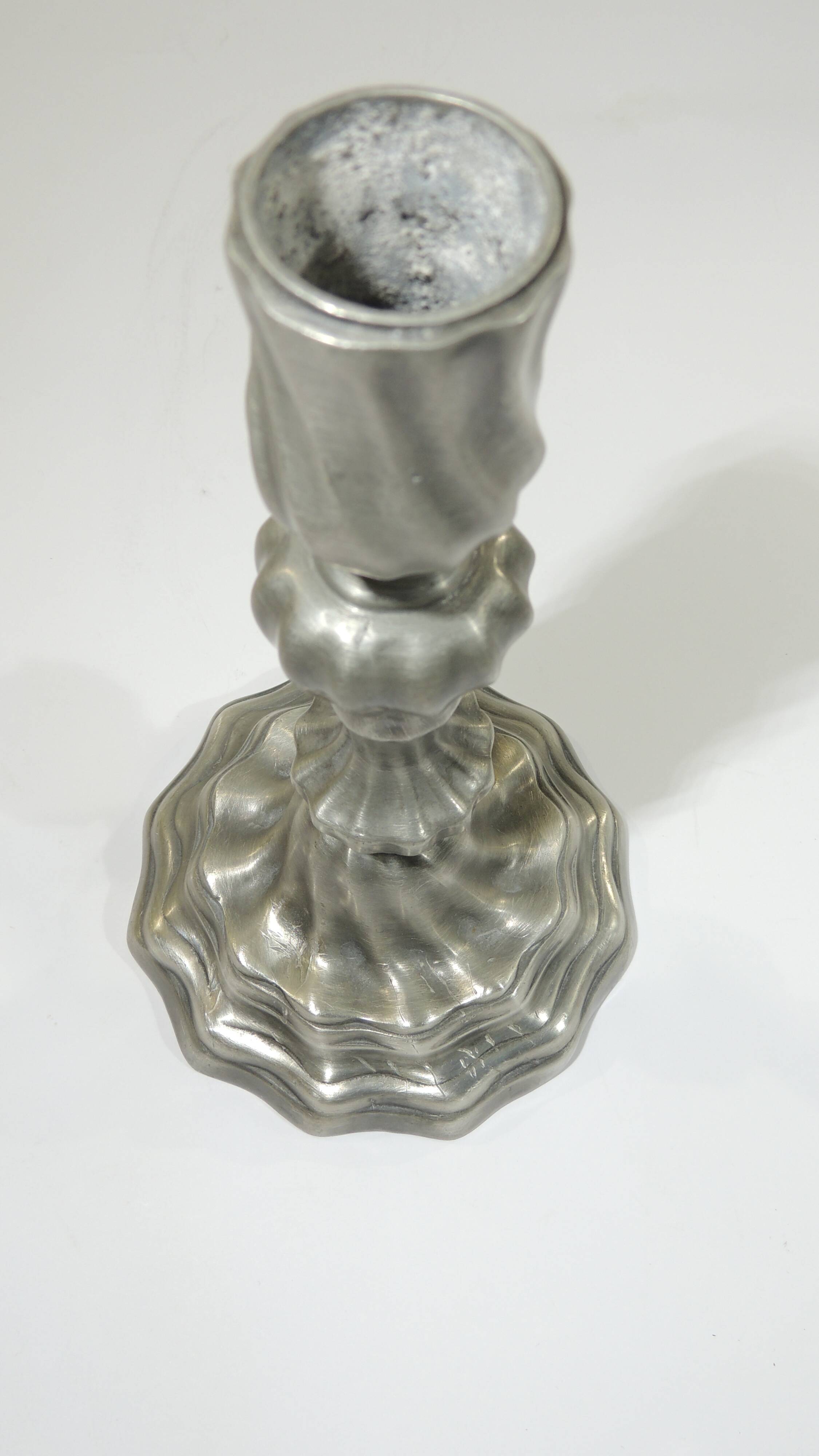 19th century/vintage pewter candle holder